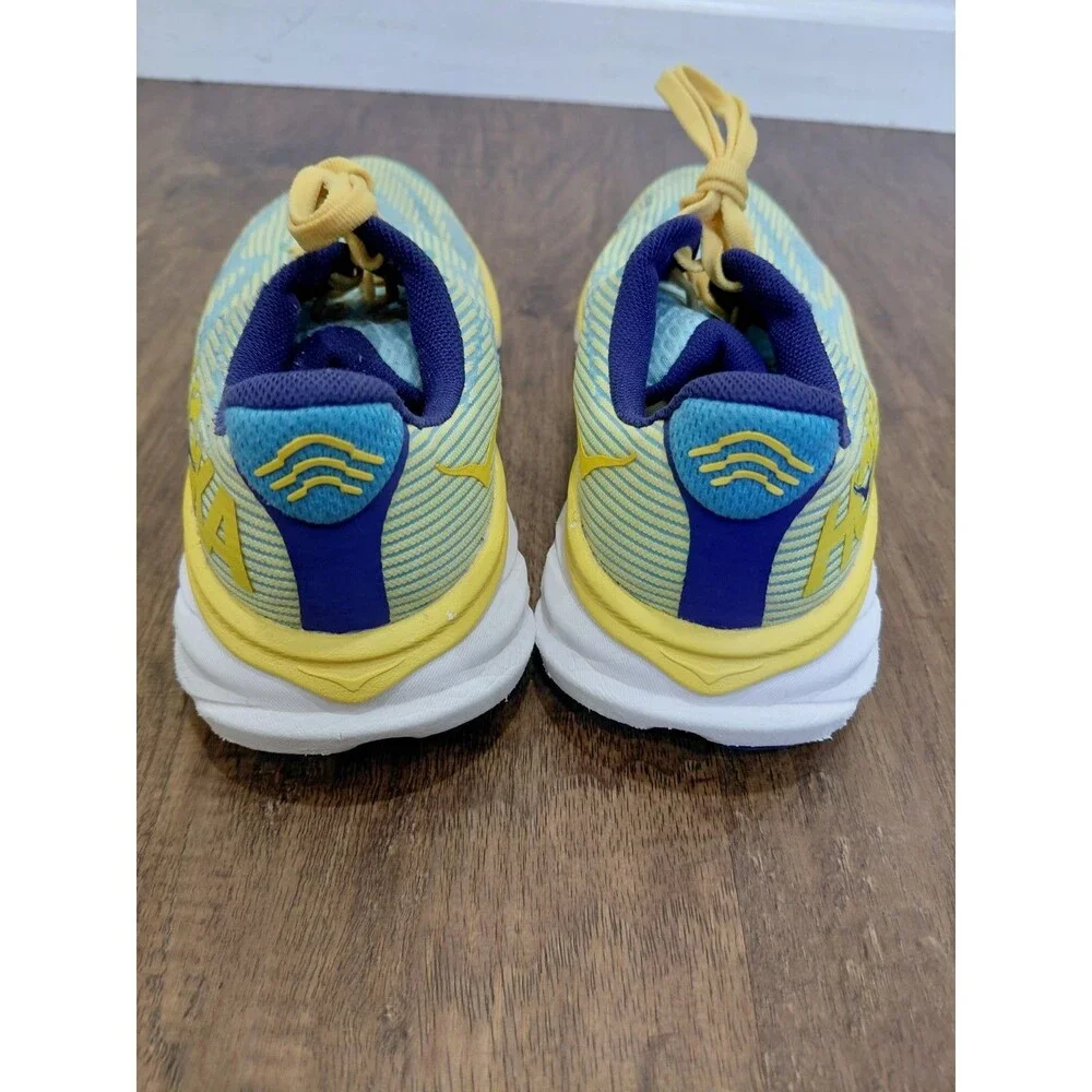 Hoka One One Clifton 9 Youth Size 6MD Green Yellow Blue